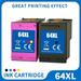 64XL Ink Cartridge Replacement for HP 64XL 64 XL Ink Cartridge for Envy Photo 7855 7155 6255 7164 7830 7858 7800 6230 7120 Tango ink X Printer (Black Tri-Color 2-Pack)
