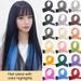 NUZYZ Wig Women Lady Multi Colors Long Straight Hanging Ear Wig Party Hair Extension Hairpiece