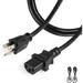 2 Pack 3 Ft Power Cords NEMA 5-15P to C13 - 18/3 Audio & Video Cable