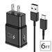 OEM Samsung Galaxy S20 S21 S22 Plus Huawei P30 Honor 20 Adaptive Fast Charger USB-C 3.1 Type-C Cable Kit Fast Charging USB Wall Charger AC Home Power Adapter [1 Wall Charger +6 FT Type-C Cable] Black