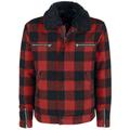 Brandit Between-seasons Jacket - Falcon Jacket Men Check - S to XXL - for Men - red-black