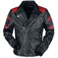 Rock Rebel by EMP Leather Jacket - Black/Red Leather Biker Jacket - S to 4XL - for Men - black-red
