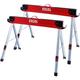Excel Steel Sawhorse Heavy Duty Twin Pack Supports Up to 1178kg Capacity Foldable & Portable Sawhorse - Sawhorse - Saw Bench - Sawhorse Workbench - Saw Horses - Sawing Horse