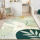 Lahome Green Machine Washable Large Rug - 8 x 10 Area Rugs for Living Room Non-Slip Lightweight Throw Boho Rugs, Soft Botanical Print Indoor Floor Carpet for Bedroom Office Dining Room Classroom