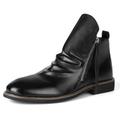 Remxi Mens Leather Boots Chelsea Boots Formal Boots For Men-Fashion High-Top Boots SolidBlack UK 13