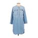 J.Crew Casual Dress - Shirtdress: Blue Dresses - Women's Size 2X-Small