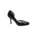 Nine West Heels: D'Orsay Stilleto Cocktail Party Black Solid Shoes - Women's Size 6 - Round Toe