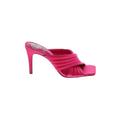 Vince Camuto Mule/Clog: Slip-on Stilleto Cocktail Party Pink Print Shoes - Women's Size 6 Maternity - Open Toe