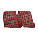 The Holiday Aisle® Multi Holiday Plaid Wired Edge Ribbon, Polyester | 2.5 H x 4 W x 4 D in | Wayfair 7A01F3B0212445F6883FA209E9EE0006