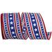 The Holiday Aisle® 2-1/2"X10yd Red/White/Blue Stars & Glitter Stripes Linen Wired Edge Ribbon in Blue/Red/White | 1.5 H x 5 W x 5 D in | Wayfair