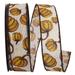 The Holiday Aisle® 1-1/2"x20yd Cream Pumpkin Tumble Hopsack Wired Edge Ribbon, Polyester in Brown/White | 1.5 H x 5 W x 5 D in | Wayfair