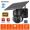 SHIWOJIA 4MP WIFI Solar Camera Wireless PIR Human Detection Solar Battery Security Camera CCTV Video