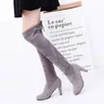 New High Boots Over The Knee Boots Abrasive Leather Thick Heels High Boots Large Size High Boots