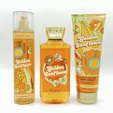 Bath & Body Works Golden Sunflower Fine Fragrance Mist Shower Gel and Body Cream 3-Piece Bundle