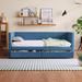 Stripe Corduroy-tufted Daybed Twin Frame w/ 2 Drawers-No Box Spring Needed-Wood Slat Support Bed Frame-Noble Storage Bed Design
