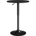 Bilot Height Adjustable Round Pub Table Counter Bar Height MDF Top Table 360Â° Swivel Bar Tables Tall Cocktail Tables Bistro Table Full Black