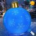 JOSEN Inflatable Christmas Ball Solar Light Up PVC Christmas Outdoor Decorations 24 Inch Inflatable Christmas Ornaments Giant Inflatable Ornaments for Holiday Lawn Porch Decor (Snowflake Blue)