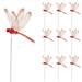 Christmas Savings! SHENGXINY Cute Stickers 10PCS Dragonflies Garden Pole Decorative Garden Flowers Potted Ornaments Artificial DragonflyStakes Indoor Outdoor Yard Garden Flower Pot Decoration Red