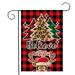 1pc Buffalo plaid Red truck Elk Christmas tree Garden Flag Double Sided 12 x 18 Inch Yard Flag for Garden Yard Decorations