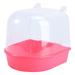 bird bath cage Caged Bird Bath Multi Cage Bird Bath Covered for Small Brids Canary Budgies Parrot (Red)