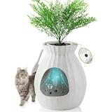 Petterm Hidden Litter Box Enclosed Plant Litter Box with Odor Removal & Sterilization System Large Cat Litter Box Furniture with Reusable Leak Proof Liner and Scoop White