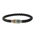 Pride Shack - Leather Magnetic Braided Rainbow Bracelet - Gay & Lesbian Pride