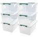 6 Packs 35 L Clear Plastic Storage Bins with Lids Large Storage Tote Boxes