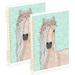 Angelabao 2 Pack College Ruled Notebook Flower Horse Spiral Notebook Journal Students Office Business Diary Book 8.5 x 5.7