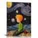 JEUXUS The Little Prince Fox Le Petit Prince Little Prince Vincent Van Gogh Starry Night Posters Home Canvas Wall Art Nursery Decor Living Room Wall Decor (12X16)