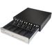 PETROSOFT 0460 POS Cash Register Drawer for Point of Sale (POS) System 18 Inches 5 Bill 5 Coin Removable Cash Drawer Trays Stainless Steel Front Heavy Duty Black 24V 3 Position Lock Media Slot