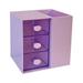 Desktop Storage Box Drawer Design Large Capacity Decorative Simple Dust Cover Skincare Storage Box Purple with Stickers
