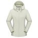 snowsong Womens Jacket Fall Outfits Ladies Solid Hooded Slim Pocket Single Layer Outdoor Jacket Mountaineering Jacket Raincoat Windbreaker Jacket Womens Coats Beige M