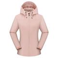 snowsong Womens Jacket Fall Outfits Ladies Solid Hooded Slim Pocket Single Layer Outdoor Jacket Mountaineering Jacket Raincoat Windbreaker Jacket Womens Coats Pink L