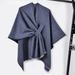 Naierhg Winter Scarf Women Winter Fall Cape Double-sided Pure Color Irregular Open Front Bat Sleeve Oversized Cardigan Decorative Casual Thick Warm Shawl Wrap Poncho Black