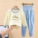 LYCAQL Girls Clothes Outfit Toddler Girls Boys Baby Soft Pajamas Toddler Cartoon Prints Hight Waist Long Sleeve Kid Little Girl (Blue 3-6 Months)