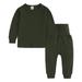 TOWED22 Baby Boy Outfits Ribbed Knitted Cotton Long Sleeve Romper Long Pants Solid Color Fall Winter Outfits(AG 7-8 Y)