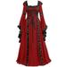 Floleo Vintage Dresses For Women Plus Size Floor Length Gothic Cosplay Long Sleeve Bandage Dress Party Dresses For Women Sexy Elegant