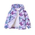 Eashery Girls Windbreaker Jacket Kids Hooded Quilted Coat Warm Lightweight Fall Winter Clothes Toddler Jacket (Purple 2-3 Years)