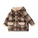 Eashery Lightweight Jacket for Girls Kids Full Zip Hooded Jacket Fall Winter Pullover Tops Jackets for Girls (Coffee 18-24 Months)