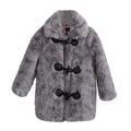 Eashery Girls Winter Jacket Print Water-Resistant Jacket Long Sleeve Cotton Pullover Jackets for Kids (Grey 6-7 Years)
