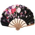 Japanese Style Folding Fan 2pcs Japanese Style Folding Fan Creative Foldable Fan Delicate Unique Ornament Adornment Fan Small Present for Women Female (Red + Black)