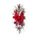 Christmas Swag Light Pre Lit Stairway Garland Wreath Pine Cone Ribbon Bow Xmas Ball Ornament Front Door Wall Window Hanging Decor