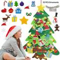 Felt Christmas Tree for Toddlers Christmas Decorations Kids Christmas Gifts with Wall Window DIY Ornaments 32 pcs New Year Door Hanging Felt Decoration Crafts Kit with Snowman