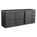 A&S polarny Gastro Barkühler Bar-Kühlschrank schwarz 1 Tür 4 Schubladen 537 l, 2002x513x860 mm 0-10°C