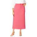Plus Size Women's Classic Cotton Denim Midi Skirt by Jessica London in Tea Rose (Size 18) 100% Cotton