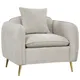 Costway Modern Single Sofa Chair W/ Pillow Upholstered Chenille Velve Accent Chair Comfortable Armchair