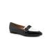 Wide Width Women's Emmett Dressy Flat by Trotters in Black Croco White (Size 8 W)