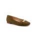 Women's Harmony Dressy Flat by Trotters in Olive Suede (Size 9 1/2 M)