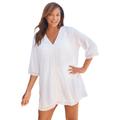 Plus Size Women's Crochet Dress Cover-Up by Woman Within in White (Size 38/40)