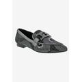 Wide Width Women's Felix Casual Flat by Bellini in Black Silver Combo (Size 11 W)